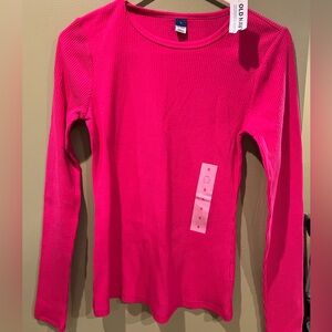 Old Navy Vibrant Pink Long Sleeve Tee